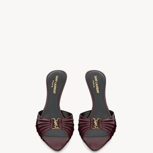 Saint Laurent Dark Burgundy Mules Sz 7